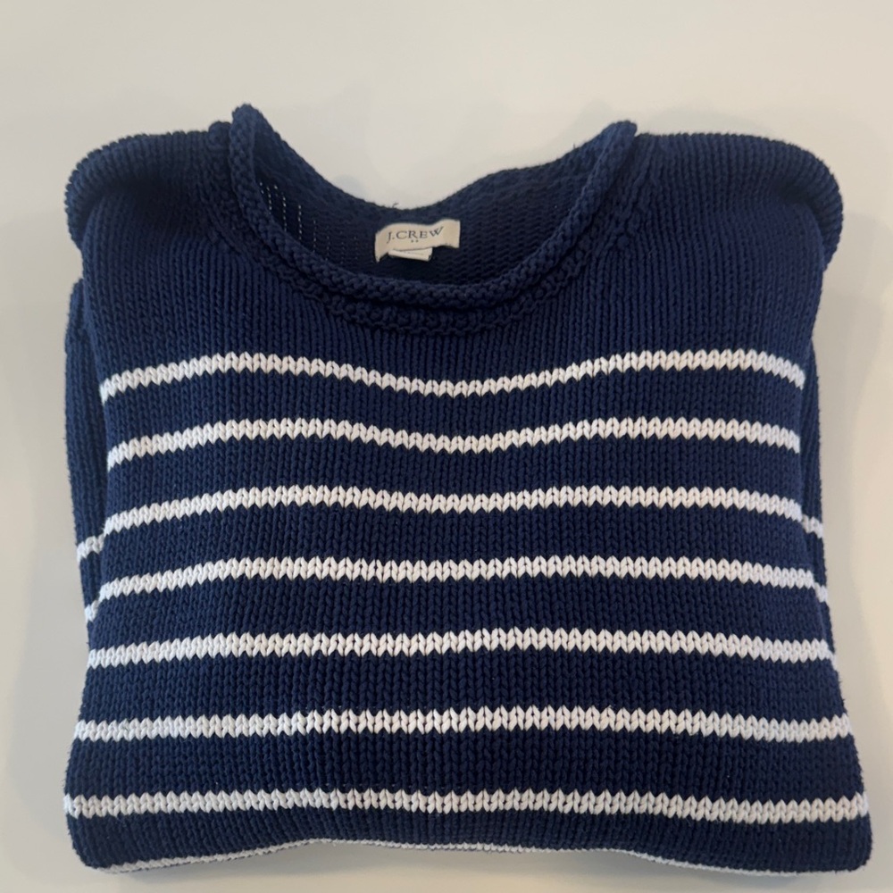 J. Crew Navy and White Striped Sweater